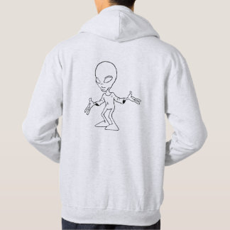 Sweat à capuche avec alien gris clair