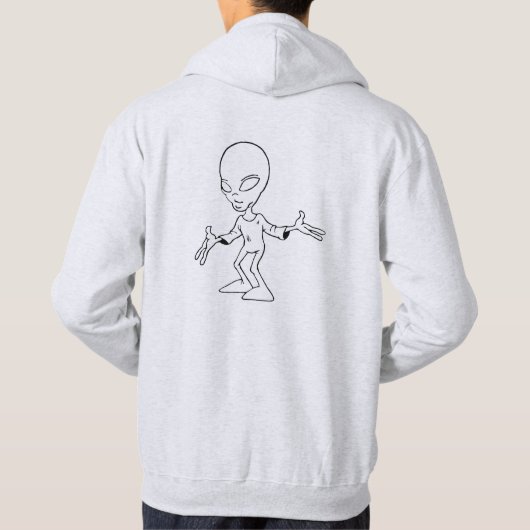 Sweat à capuche avec alien gris clair (Dos)