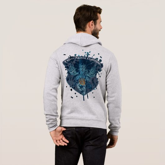 Sweat à capuche avec motif de dragon et armure tri (Dos entier)