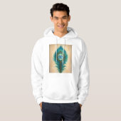 Sweat à capuche avec motif de plume de paon (Devant entier)