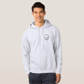 Sweat à capuche avec tête alien gris clair (Devant entier)