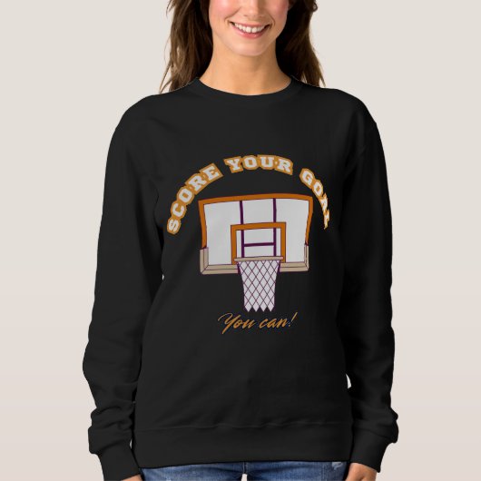 Sweat à capuche avec un slogan de basket-ball moti (Devant)