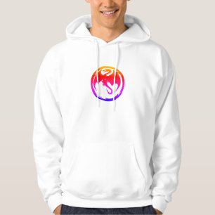 Sweat à capuche blanc homme Neon Dragon