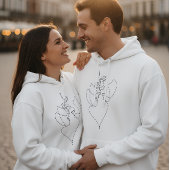 Sweat à capuche blanc romantique pour couples
