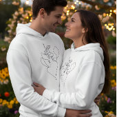 Sweat à capuche blanc romantique pour couples