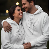 Sweat à capuche blanc romantique pour couples