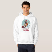 Sweat à capuche Boxer Santa ne peut pas m'attraper (Devant entier)
