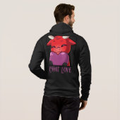 Sweat à capuche Bullpew Chat Love (Dos entier)