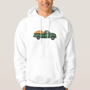 Sweat à capuche camion de récolte de citrouille ve