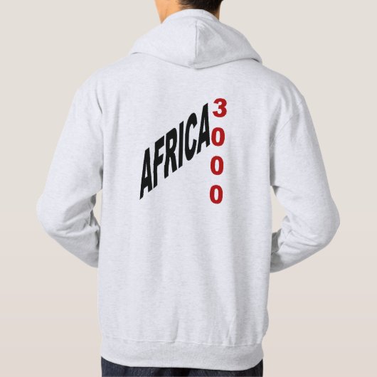 Sweat à capuche cendre AFRICA 3 000 (Dos)
