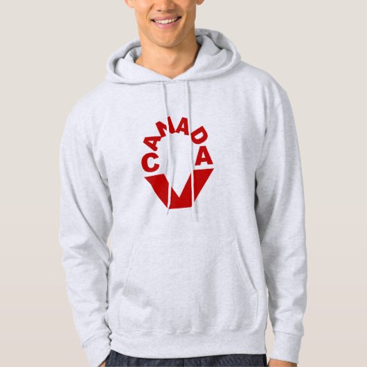 Sweat à capuche cendre  hommes  CANADA  VICTORY (Devant)
