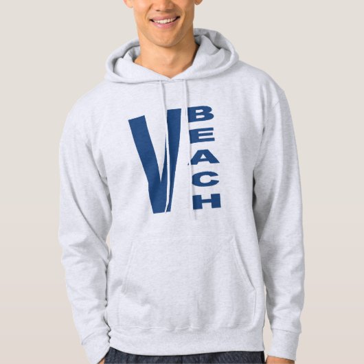 Sweat à capuche cendre pour homme VIRGINIA BEACH (Devant)