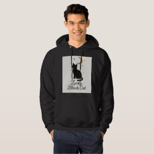 Sweat à capuche chat noir chanceux Design lune m