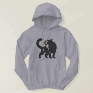 Sweat à capuche chat noir en colère