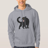Sweat à capuche chat noir en colère (Devant)