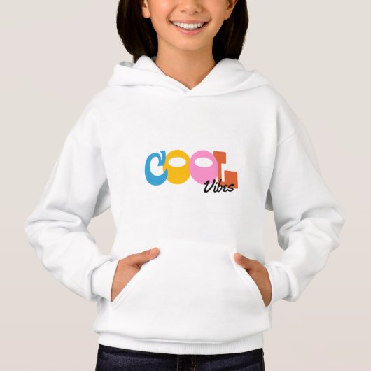 Sweat à capuche Cool Vibes pour filles (Devant)