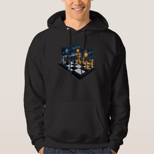Sweat à capuche Crypto Chessboard – Style de tradi (Devant)