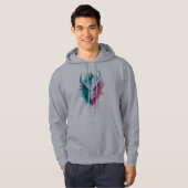 Sweat à capuche Cyan et Rose Dragon Splatter (Devant entier)