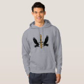 Sweat à capuche Cyberpunk Glitch Eagle (Devant entier)