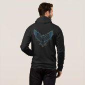 Sweat à capuche Cyberpunk Neon Eagle Glitch (Dos entier)