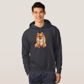 Sweat à capuche de Noël Pomeranian (Devant entier)