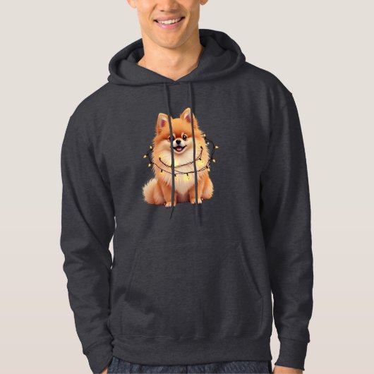 Sweat à capuche de Noël Pomeranian (Devant)