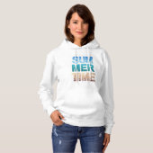 Sweat à capuche de plage de mer ironique d'été (Devant entier)
