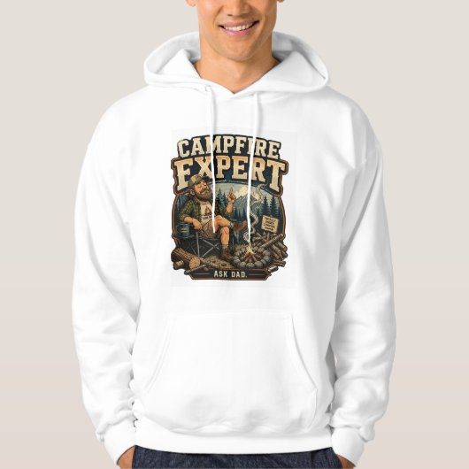 Sweat à capuche drôle d'expert de feu de camp Cade (Devant)