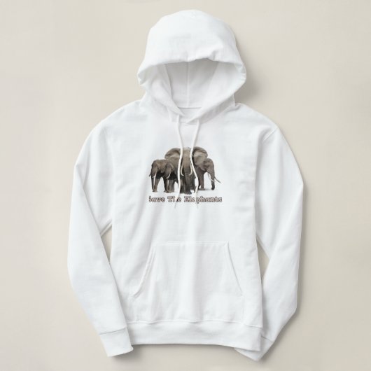 Sweat à capuche Éléphant d'Afrique (Design devant)