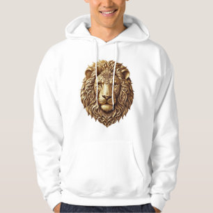 Sweat à capuche en art tribal avec tête de lion ma