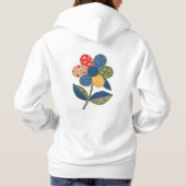 Sweat à capuche esthétique Fleur Patchwork Vintage (Dos)