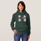 Sweat à capuche femme vert foret DESIGN HUMOUR (Devant entier)