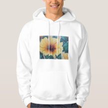 Sweat à capuche fleur d'hibiscus jaune