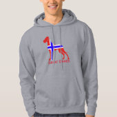 Sweat à capuche Grand Danois bleu blanc (Devant)