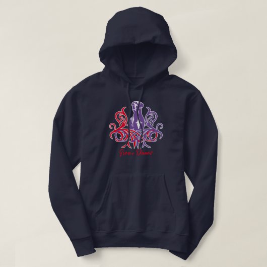 Sweat à capuche Grand Danois Rouge Violet (Design devant)