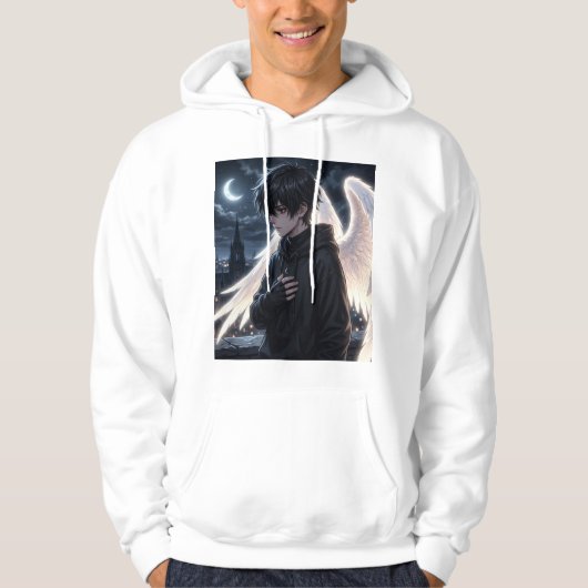Sweat à capuche graphique avec garçon d'anime et a (Devant)