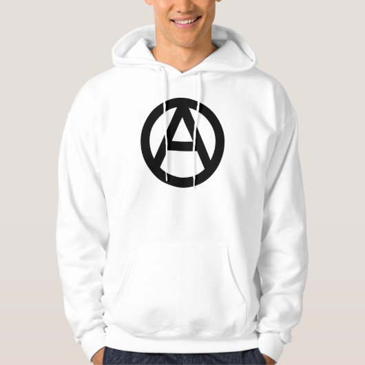 Sweat à capuche graphique avec symbole d'anarchie (Devant)