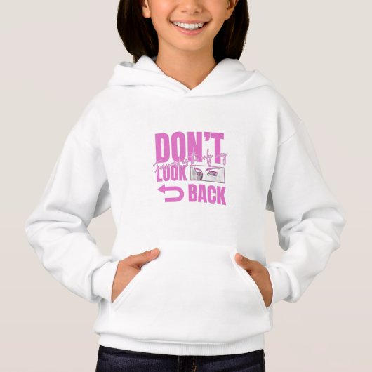 Sweat à capuche graphique pour filles Don't Look B (Devant)