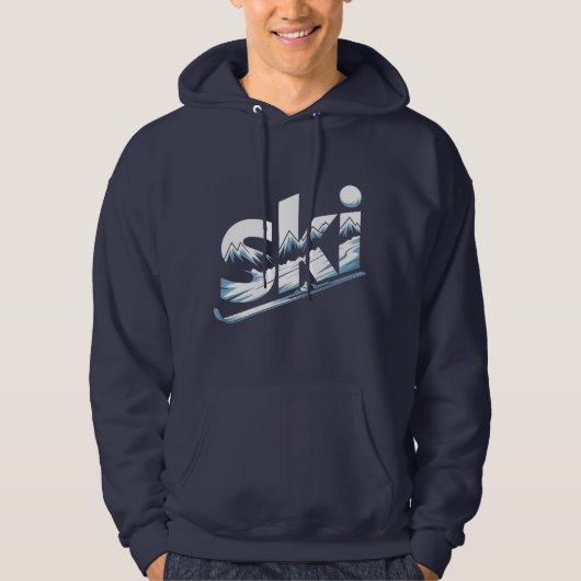 Sweat à capuche graphique Ski Mountain – Ski avent (Devant)