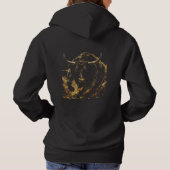 Sweat à Capuche Graphique Taureau de Feu Noir & Or (Dos)