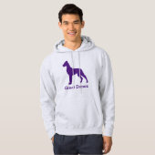 Sweat à capuche Great Dane naturel violet (Devant entier)