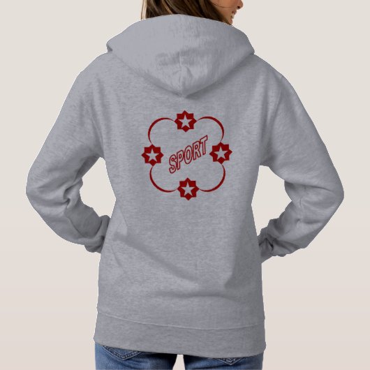 Sweat à capuche gris DOS pour femme SPORT (Dos)