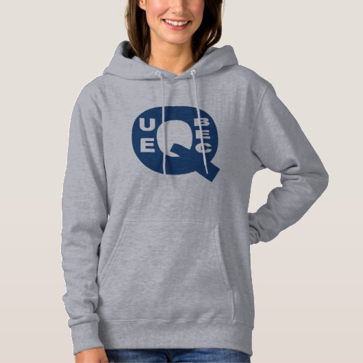 Sweat à capuche gris femme DESIGN QUEBEC (Devant)