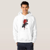 Sweat à capuche Grunge Red Rose (Devant entier)