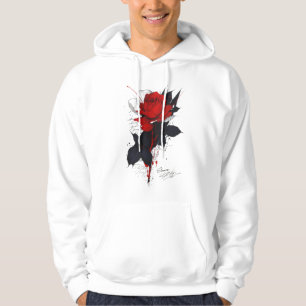 Sweat à capuche Grunge Red Rose