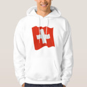 Sweat à capuche homme drapeau suisse (Devant)
