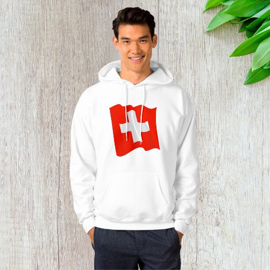 Sweat à capuche homme drapeau suisse