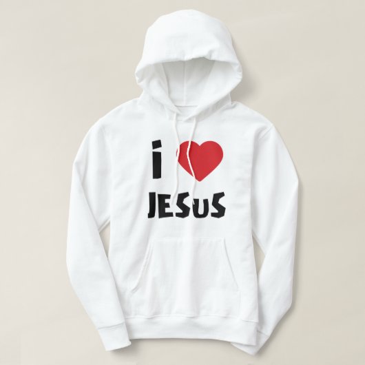Sweat à capuche homme J'aime Jésus (Design devant)