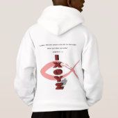 Sweat à capuche ICTHYS avec citation de la bible a (Dos)