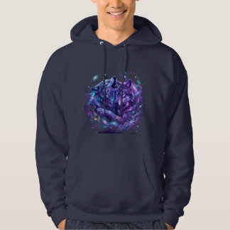 Sweat à capuche Loup de la Galaxie Mystique – Art